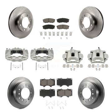 Front Rear Disc Brake Caliper Rotors And Ceramic Pads Kit (10Pc) For Toyota FJ Cruiser KC8-101148C