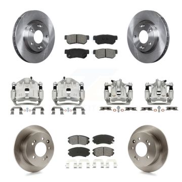Front Rear Disc Brake Caliper Rotor And Semi-Metallic Pad Kit (10Pc) For Hyundai Elantra KC8-101149S