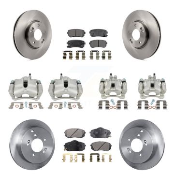 Front Rear Brake Caliper Rotors & Ceramic Pad Kit (10Pc) For Hyundai Tucson Kia Sportage KC8-101149T