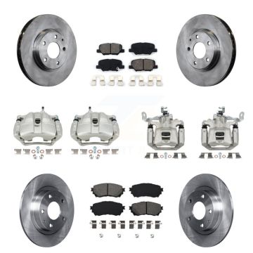 Front Rear Disc Brake Caliper Rotors And Semi-Metallic Pads Kit (10Pc) For Mazda 6 KC8-101151S