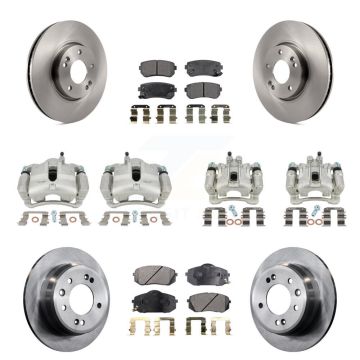 Front Rear Brake Caliper Rotors & Ceramic Pad Kit (10Pc) For Hyundai Tucson Kia Sportage KC8-101151T
