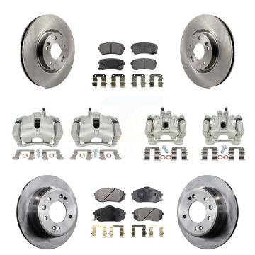 Front Rear Disc Brake Caliper Rotors And Ceramic Pads Kit (10Pc) For Hyundai Tucson KC8-101152T