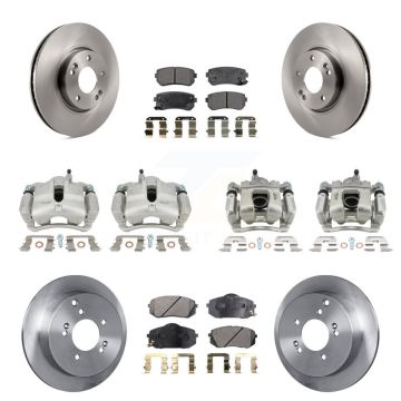 Front Rear Brake Caliper Rotors Ceramic Pad Kit (10Pc) For 16 Kia Sportage AWD with 2.4L KC8-101153T