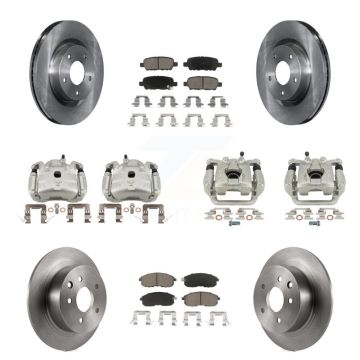 Front Rear Disc Brake Caliper Rotors And Ceramic Pads Kit (10Pc) For Nissan Altima KC8-101154C
