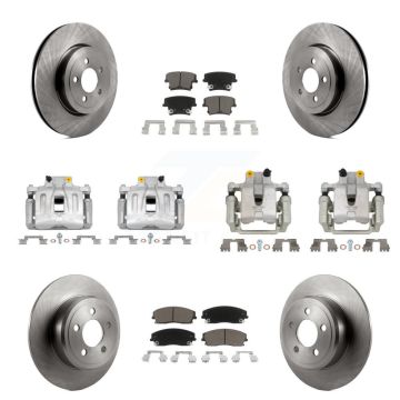 Front Rear Disc Brake Caliper Rotors And Ceramic Pads Kit (10Pc) For Dodge Charger KC8-101157C