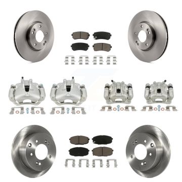 Front Rear Disc Brake Caliper Rotors And Ceramic Pads Kit (10Pc) For Kia Forte5 2.0L KC8-101159C