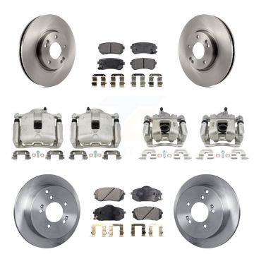 Front Rear Brake Caliper Rotors Ceramic Pad Kit (10Pc) For 16 Kia Sportage AWD with 2.4L KC8-101159T