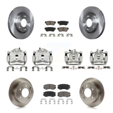 Front Rear Disc Brake Caliper Rotors And Ceramic Pads Kit (10Pc) For Hyundai Elantra KC8-101160C