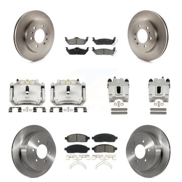 Front Rear Disc Brake Caliper Rotors And Semi-Metallic Pads Kit (10Pc) For Ford F-150 KC8-101160S
