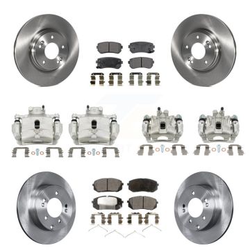Front Rear Disc Brake Caliper Rotors And Ceramic Pads Kit (10Pc) For Hyundai Sonata KC8-101161T