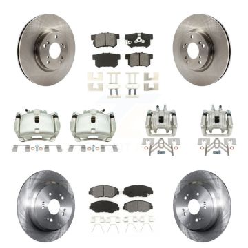 Front Rear Brake Caliper Rotor And Semi-Metallic Pad Kit (10Pc) For 2005-2006 Honda CR-V KC8-101162S