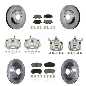 Front Rear Disc Brake Caliper Rotors And Ceramic Pads Kit (10Pc) For Mazda 6 KC8-101163C