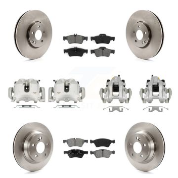 Front Rear Brake Caliper Rotor & Semi-Metallic Pad Kit (10Pc) For Mercedes-Benz E550 AWD KC8-101163S