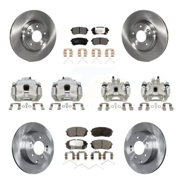 Front Rear Disc Brake Caliper Rotors And Ceramic Pads Kit (10Pc) For Kia Optima KC8-101163T