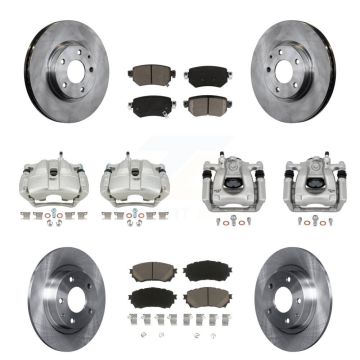 Front Rear Disc Brake Caliper Rotors And Ceramic Pads Kit (10Pc) For Mazda 6 KC8-101164C