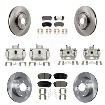 Front Rear Disc Brake Caliper Rotors And Ceramic Pads Kit (10Pc) For Kia Optima KC8-101164T
