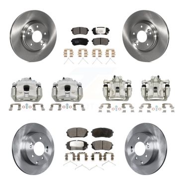Front Rear Disc Brake Caliper Rotors And Ceramic Pads Kit (10Pc) For Kia Optima KC8-101165T