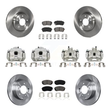 Front Rear Disc Brake Caliper Rotors And Semi-Metallic Pads Kit (10Pc) For Kia Optima KC8-101166S