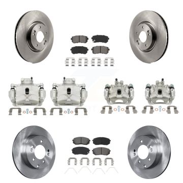 Front Rear Disc Brake Caliper Rotors And Semi-Metallic Pads Kit (10Pc) For Kia Optima KC8-101167S