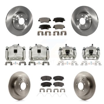 Front Rear Brake Caliper Rotors & Ceramic Pad Kit (10Pc) For Hyundai Tucson Kia Sportage KC8-101167T