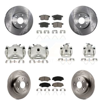 Front Rear Disc Brake Caliper Rotors And Ceramic Pads Kit (10Pc) For Honda Accord KC8-101168C