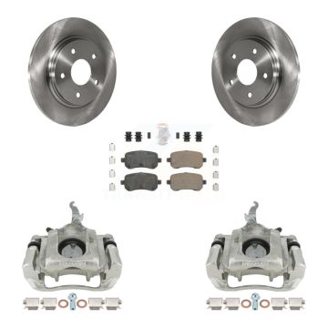 Rear Disc Brake Caliper Rotors And Ceramic Pads Kit For 2009-2011 Dodge Journey KC8-101168N