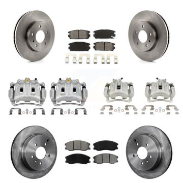Front Rear Brake Caliper Rotor Semi-Metallic Pad Kit (10Pc) For Chevrolet Equinox Saturn KC8-101169S
