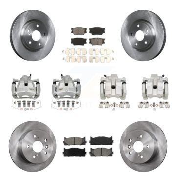 Front Rear Brake Caliper Rotor Semi-Metallic Pad Kit (10Pc) For Toyota Camry Lexus ES350 KC8-101171S