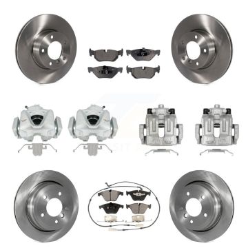 Front Rear Brake Caliper Rotor Semi-Metallic Pad Kit (10Pc) For BMW 328i xDrive X1 328xi KC8-101172P