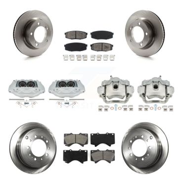 Front Rear Brake Caliper Rotors Semi-Metallic Pad Kit (10Pc) For Lexus LX570 Toyota Land KC8-101172S