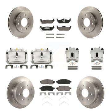 Front Rear Brake Caliper Rotor & Ceramic Pad Kit (10Pc) For Ford F-150 With 7 Lug Wheels KC8-101173C