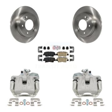 Rear Disc Brake Caliper Rotors And Ceramic Pads Kit For 2014-2016 Kia Soul KC8-101173N