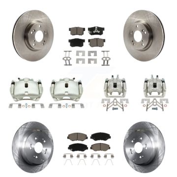 Front Rear Disc Brake Caliper Rotors And Ceramic Pad Kit (10Pc) For 2005-2006 Honda CR-V KC8-101174C