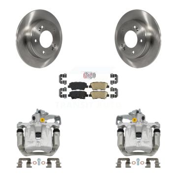 Rear Disc Brake Caliper Rotors And Ceramic Pads Kit For Hyundai Veloster Elantra GT KC8-101174N