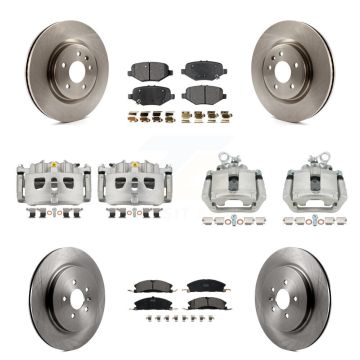 Front Rear Disc Brake Caliper Rotors Ceramic Pad Kit (10Pc) For 2013 Ford Explorer Sport KC8-101174T