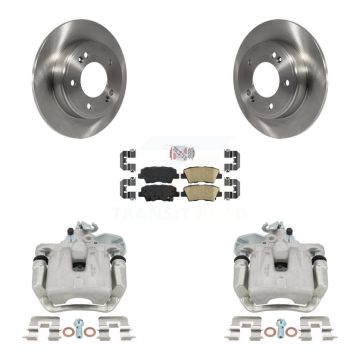 Rear Disc Brake Caliper Rotors And Ceramic Pads Kit For 2017-2018 Kia Soul KC8-101175N