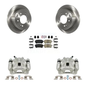 Rear Disc Brake Caliper Rotors And Ceramic Pads Kit For Kia Forte Koup Forte5 KC8-101176N