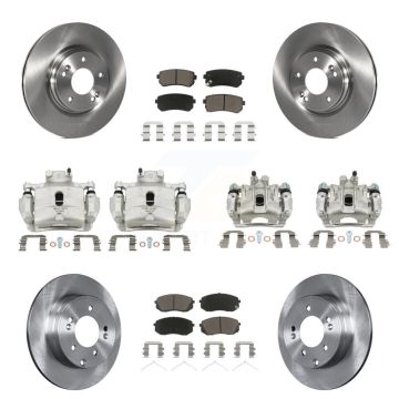 Front Rear Disc Brake Caliper Rotors And Ceramic Pads Kit (10Pc) For Hyundai Sonata KC8-101177C