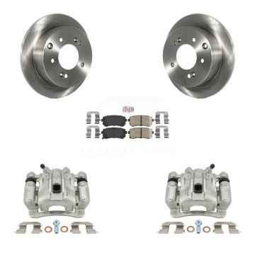 Rear Disc Brake Caliper Rotors And Ceramic Pads Kit For Kia Forte Koup Forte5 KC8-101177N