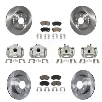 Front Rear Disc Brake Caliper Rotors And Ceramic Pads Kit (10Pc) For Kia Optima KC8-101178C