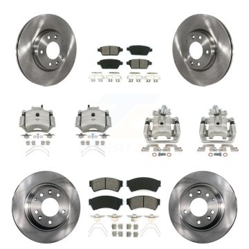 Front Rear Brake Caliper Rotors Semi-Metallic Pad Kit (10Pc) For Ford Fusion Mazda 6 MKZ KC8-101178S