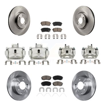 Front Rear Disc Brake Caliper Rotors And Ceramic Pads Kit (10Pc) For Kia Optima KC8-101179C