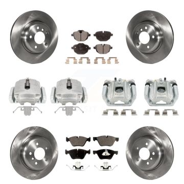 Front Rear Disc Brake Caliper Rotor And Semi-Metallic Pad Kit (10Pc) For BMW 528i xDrive KC8-101180P