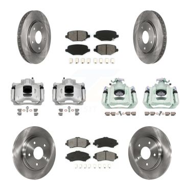 Front Rear Disc Brake Caliper Rotors And Semi-Metallic Pads Kit (10Pc) For Ram C/V KC8-101180S