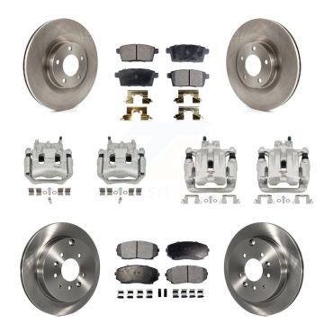 Front Rear Disc Brake Caliper Rotor And Ceramic Pad Kit (10Pc) For Ford Edge Lincoln MKX KC8-101180T