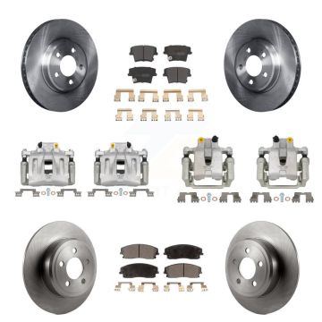 Front Rear Disc Brake Caliper Rotors Semi-Metallic Pad Kit (10Pc) For Dodge Chrysler 300 KC8-101181P