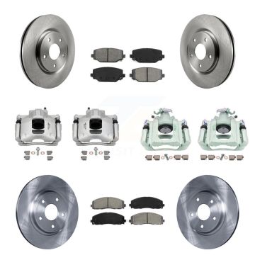 Front Rear Disc Brake Caliper Rotors And Semi-Metallic Pads Kit (10Pc) For Ram C/V KC8-101181S