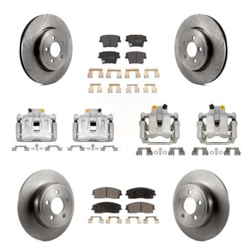 Front Rear Disc Brake Caliper Rotors And Semi-Metallic Pads Kit (10Pc) For Dodge Charger KC8-101183P