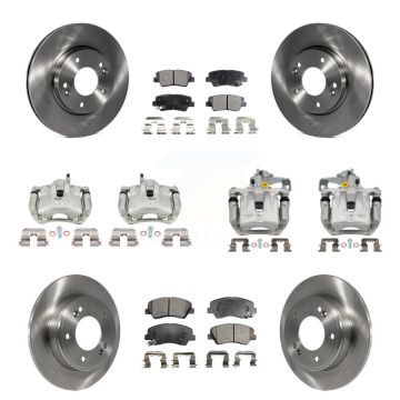 Front Rear Brake Caliper Rotor & Ceramic Pad Kit (10Pc) For Hyundai Elantra GT Kia Forte KC8-101183T