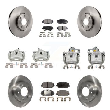 Front Rear Brake Caliper Rotor & Ceramic Pad Kit (10Pc) For 2014 Kia Forte SX with Sedan KC8-101184T